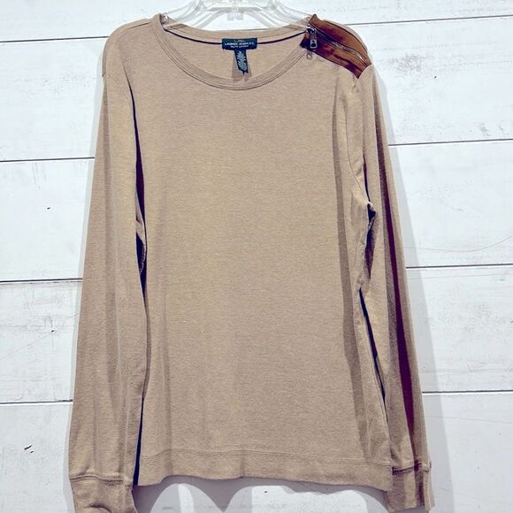 Women’s Ralph Lauren Jean’s Tan Long Sleeve Shirt - XL - EUC - Picture 1 of 5